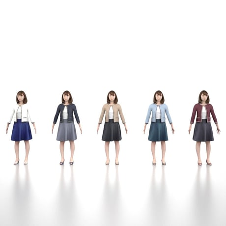 3D人モデルAポーズ　016_Kana