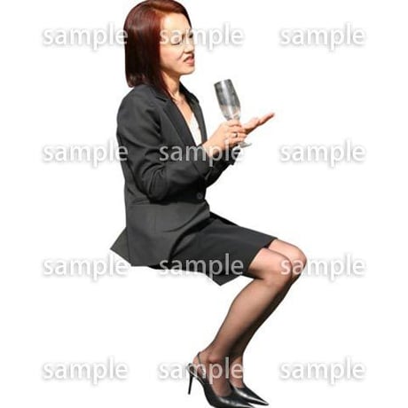 人物切抜き素材　座る人編　H_386