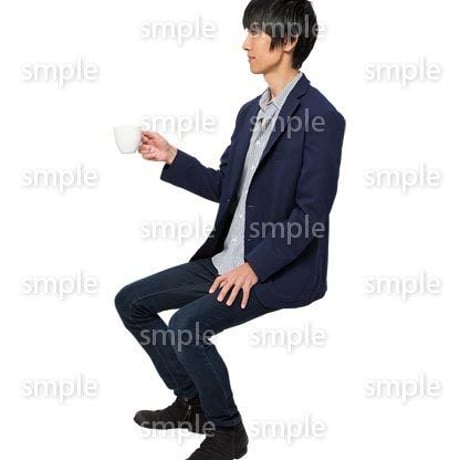 Cutout People　座る　男性　LL_188