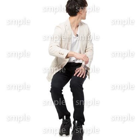 Cutout People　座る　男性　LL_341