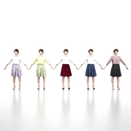 3D人モデルAポーズ　022_Haru