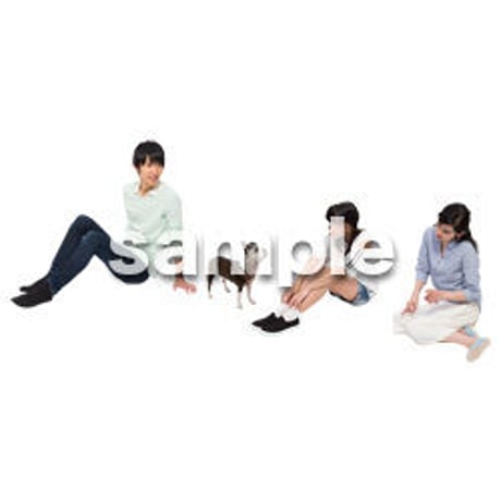 Cutout People　犬の散歩　II_497