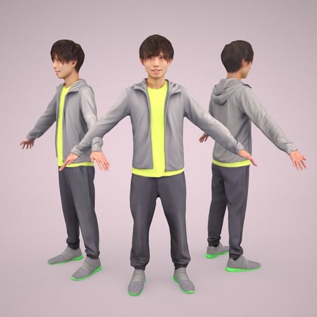 3D人モデルAポーズ　040_Toru