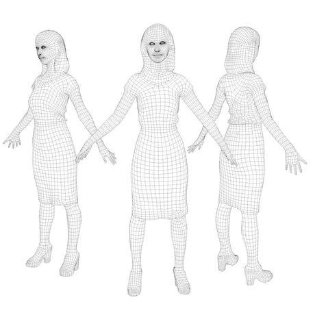 3D人モデルAポーズ　100_Aya