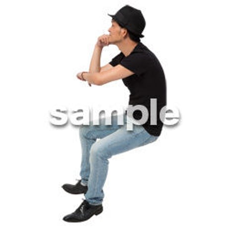 Cutout People　座る　男性　LL_484