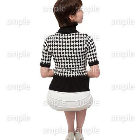 Cutout People　座る女性　KK_365