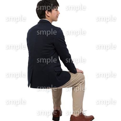 Cutout People　座る　男性　LL_065