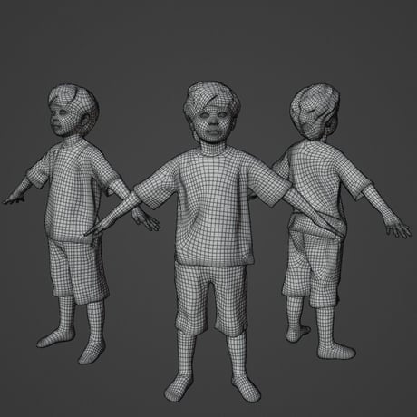 3D人モデルAポーズ　228_Rui K (靴下)