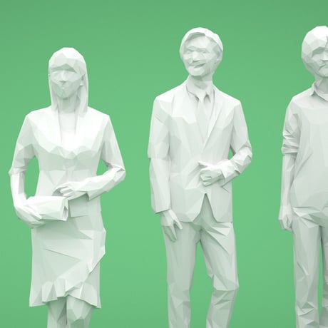 LOWポリゴン-3D人物10体セット  [Posed]  003