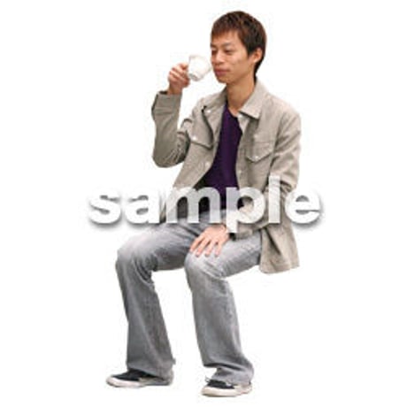人物切抜き素材　座る人編　H_244