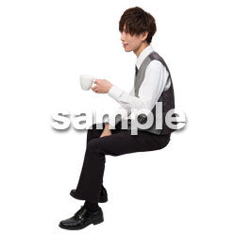 Cutout People　座る　男性　LL_093