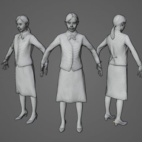 3D人モデルAポーズ　162_Mari