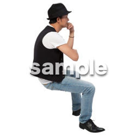 Cutout People　座る　男性　LL_479