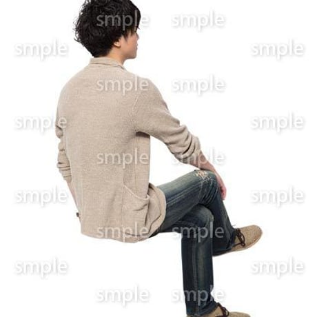 Cutout People　座る　男性　LL_299