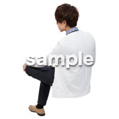 Cutout People　座る　男性　LL_360