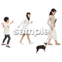 Cutout People　犬の散歩　II_458