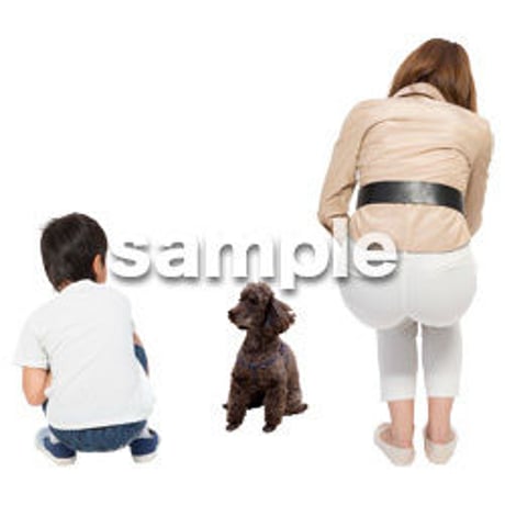 Cutout People　犬の散歩　II_485