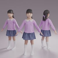 3D人モデルAポーズ　241_Emi  K(靴下)