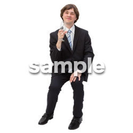 Cutout People　パーティー座る人　DD_386