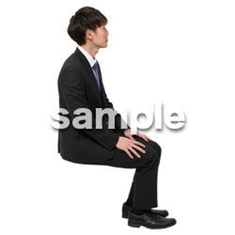 Cutout People　座る　男性　LL_043