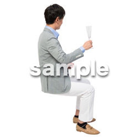 Cutout People　座る　男性　LL_238