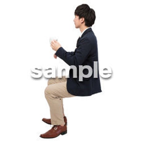 Cutout People　座る　男性　LL_069