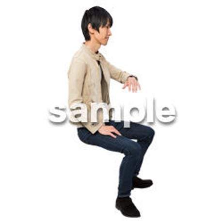 Cutout People　座る　男性　LL_314