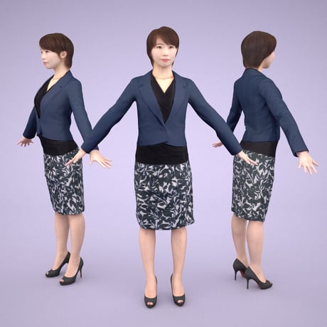 3D人モデルAポーズ　028_Haru