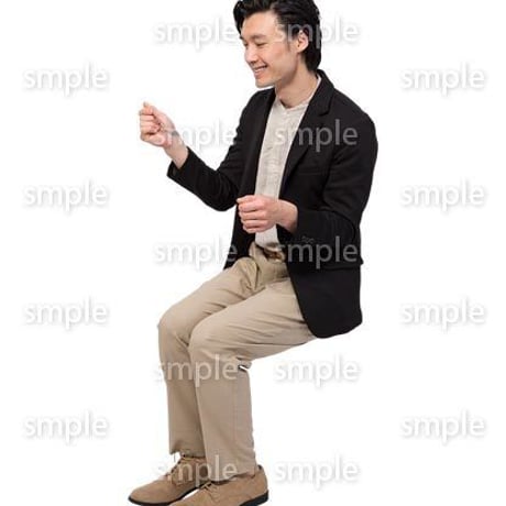 Cutout People　座る　男性　LL_152