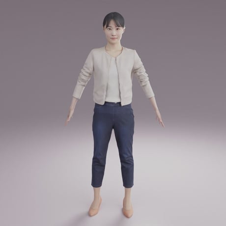 3D人モデルAポーズ　174_Hina
