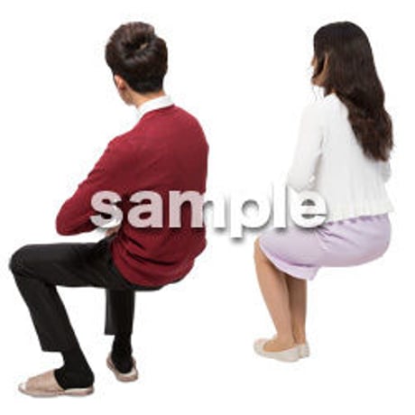 Cutout People　アットホーム　座る　II_399