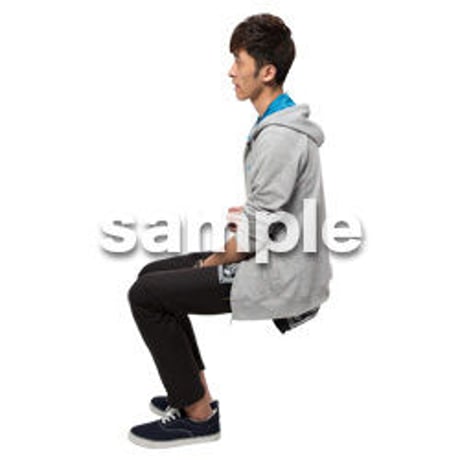 Cutout People　座る　男性　LL_408
