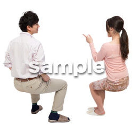 Cutout People　アットホーム　座る　II_394