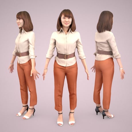 3D人モデルAポーズ　018_Kana