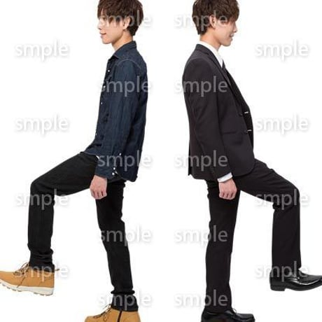 Cutout People　階段を上る動作　JJ_448
