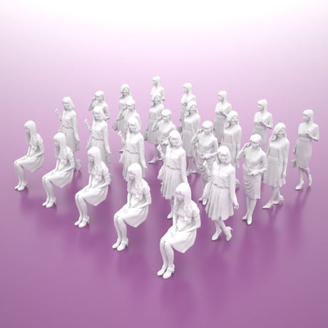 3D人物素材-ポーズド  5個セット 006_Posed-set