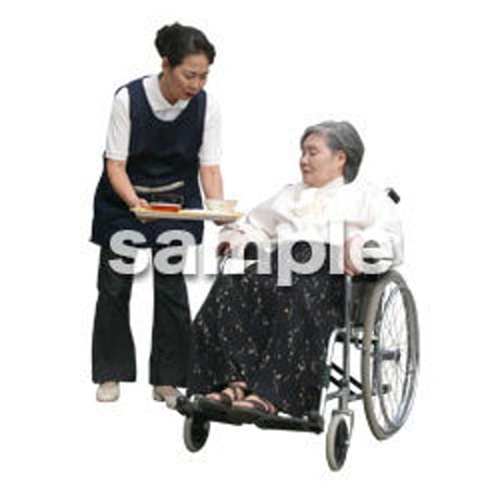 人物切抜き素材　医療・シニア車椅子編　D_291