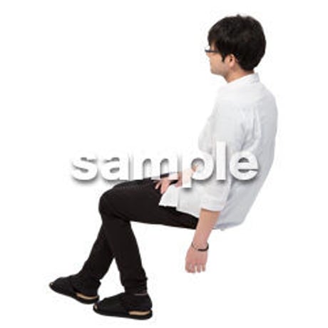 Cutout People　座る　男性　LL_349