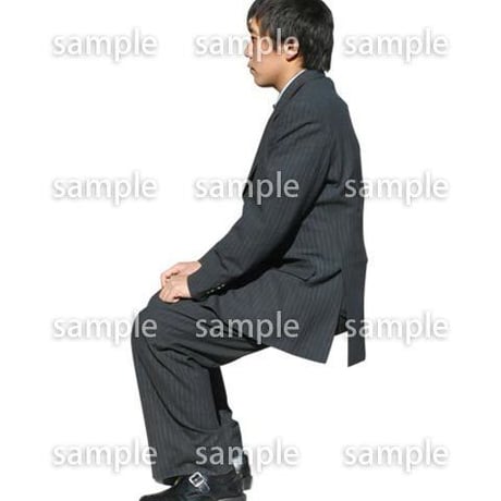 人物切抜き素材　座る人編　H_175