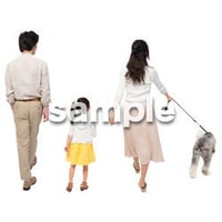 Cutout People　犬の散歩　II_445