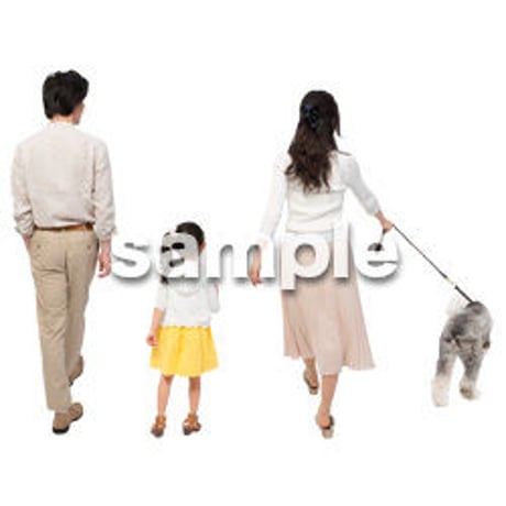 Cutout People　犬の散歩　II_445