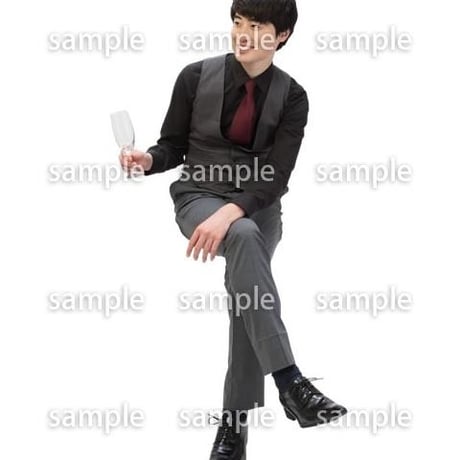 Cutout People　パーティー座る人　DD_426