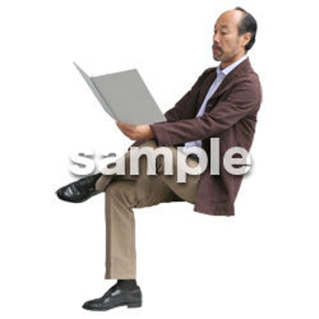 人物切抜き素材　座る人編　H_268