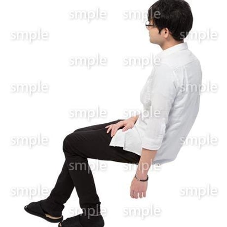 Cutout People　座る　男性　LL_349