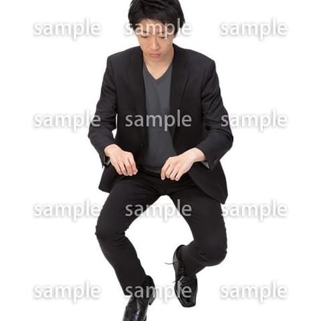 Cutout People　鳥瞰　座る男性 　FF_401