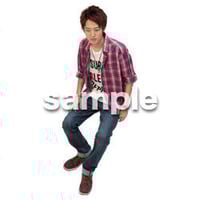 Cutout People　鳥瞰　座る男性 　FF_436