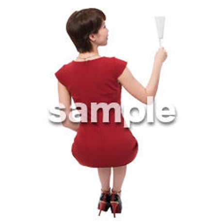 Cutout People　座る女性　KK_120