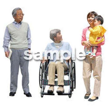 人物切抜き素材　シニア介護編　S_011