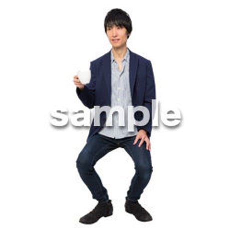 Cutout People　座る　男性　LL_186
