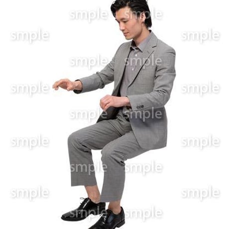 Cutout People　座る　男性　LL_242